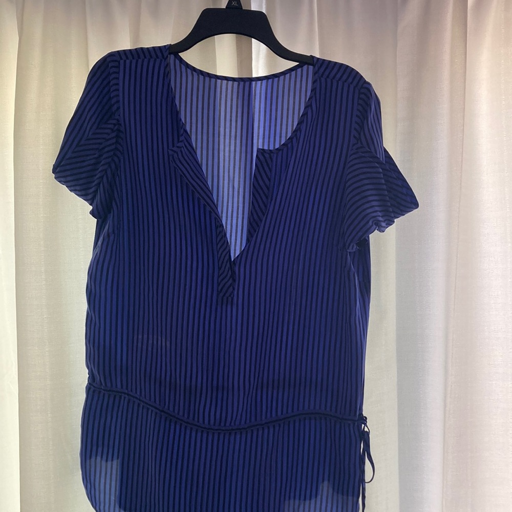 Sheer Blue Striped Top